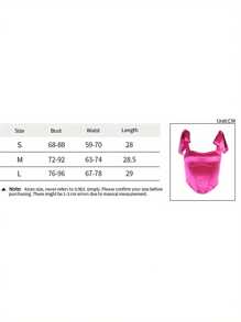 Womenacute;S Stain Bustier Tops, Solid Color Bow Tie Strap Sleeveless Boned Corset Tops - Hot Pink - View 10