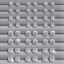 72pcs Women Fashion Geometric Heart, Square, Round Stud Earrings Set, Classic Versatile Style Suitable For Daily Wear, Party, Holiday Gift, Earrings (No Box) - Silver - View 9