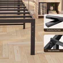 Asofer 90 * 200 cm Metallbettrahmen - einfacher und stimmungsvoller Metallplattformbettrahmen, Stauraum unter dem Bett, Hochleistungsrahmenbett, stabiler Bettrahmen, Ideen zum Valentinstag