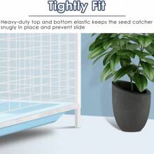 通用鸟笼种子捕手、种子防护网罩、鹦鹉尼龙网笼、圆形笼子用软网环绕帘 - 白色 - 查看 6