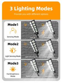 8000W 太阳能户外路灯 - 6500K 太阳能停车场灯商业黄昏到黎明，双排 12 格 504 LED 庭院壁灯，重型分体式 LED 太阳能路灯遥控器，庭院/车道太阳能路灯人体感应路灯，超亮自动感应太阳能路灯适用于街道、庭院、车库入口等。