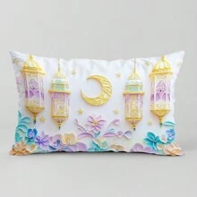 1 Stück Ramadan Segen Quilling Laterne Blume einseitig bedruckter Kissenbezug
