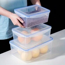 Cajas de almacenamiento de alimentos rectangulares con tapas selladas, contenedores organizadores de refrigerador, cajas de almuerzo