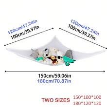شبكة تخزين كبيرة لألعاب حضانة الأطفال، شبكة تخزين علقة للحيوانات الناعمة في زاوية غرفة الطفل، مناسبة لغرفة النوم والعيد المجيد