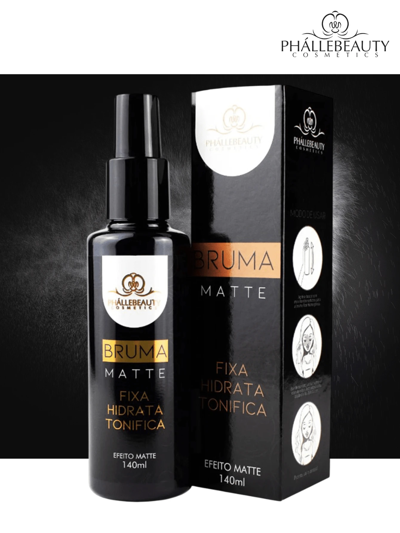 Bruma Facial Matte PhalleBeauty - Fixa, Hidrata e Finaliza sua Make com Perfeição! - Nu / Nude - Visão 1
