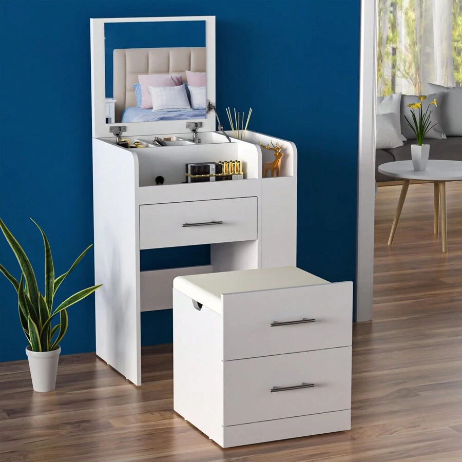 OYAJIA Vanities & Vanity Benches - White - View 1