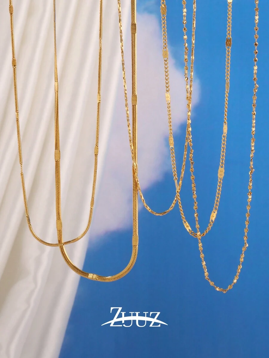 1pc Fashion Stainless Steel Minimalist Chain Necklace For Women Width Clavicle Chain Chokers Jewelry For Daily Decoration - Chain Necklace - View 1