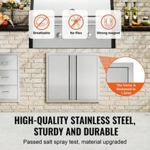 VEVOR 26x24 Inch BBQ Island Access Door Outdoor Kitchen Door Stainless Steel - 1 - View 3