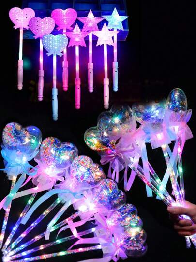 1 قطعة عصا جنية مضيئة بفقاعات سماء نجمية عشوائية LED، مفرقعة للاحتفالات وملحقات الصور