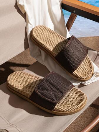 时尚男士黑色一脚蹬凉鞋，新款夏季时尚户外街头防滑凉鞋，休闲运动室内外男女通用拖鞋