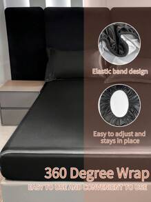 1 pièce Drap-housse satin, linge de lit, drap-housse, surmatelas, housse de lit douce et agréable pour la peau, linge de lit doux et confortable pour la chambre à coucher, protège-matelas unicolore, drap-housse, drap de lit en soie à poche profonde, drap de lit soyeux pour lit une place, lit double, lit queen, lit king, sans taie d'oreiller, linge de lit pour la fête de l'indépendance, cadeaux de literie, lavage en machine
