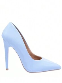 Women's Pointed Toe High Heel Pumps Secretary Uniform Event Wedding Bridal Shoes White Shoes - 淺藍色 - 查看 2