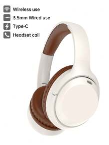 1 pieza Auriculares inalámbricos montados en la cabeza con reproducción de tarjeta TF, radio FM y graves estéreo potentes - Unitalla - Ver 14