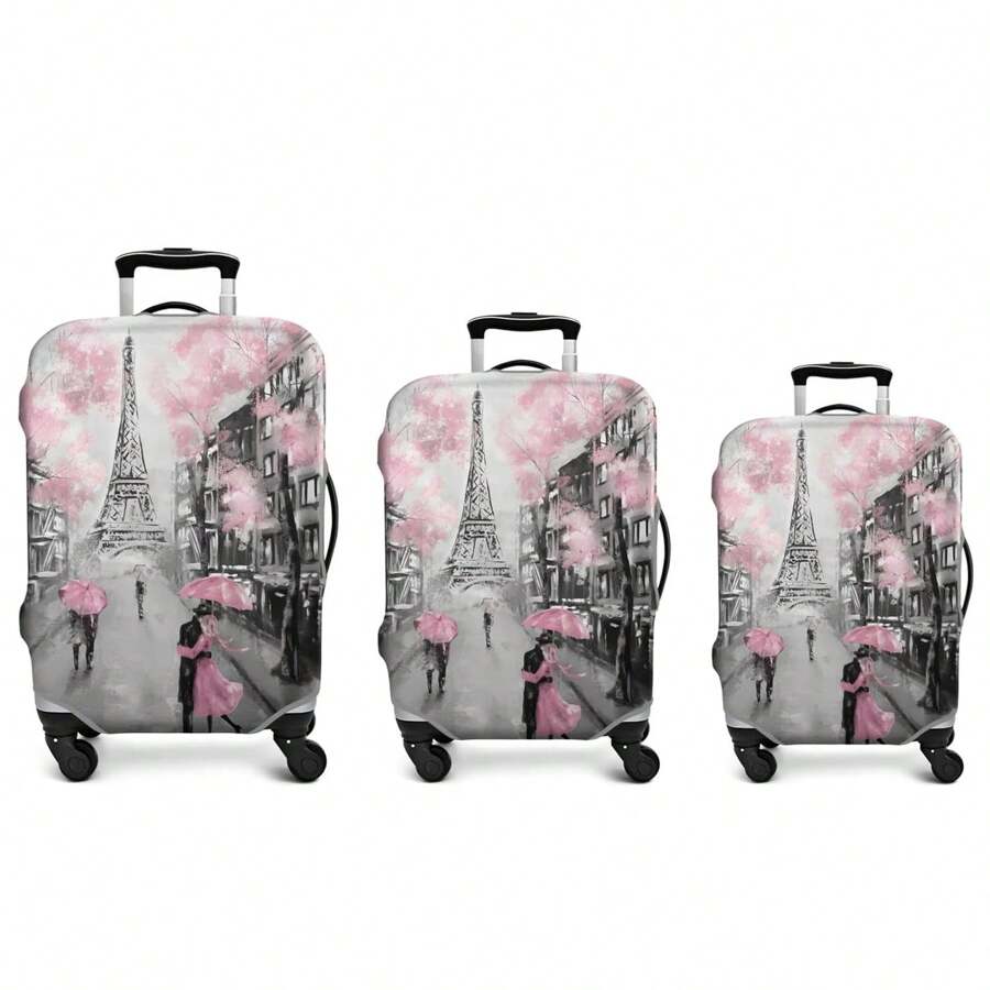 3-Pack Travel Luggage Cover Luggage Protector Anti-Scratch Luggage Cover Washable Luggage Cover Travel Luggage Cover Suitcase 18-32 Inch S+M+L (XL Not Included) - Tháp Eiffel - Xem 1