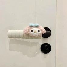 Sanrio مجموعة من 2 قطعة غطاء واقي لمقبض الباب بتصميم ميميلودي، ديكور كرتوني كاواييي لحماية الباب من الاصطدام، ديكور منزلي مضاد للكهرباء الساكنة لحماية الجدران في غرفة النوم وغرفة المعيشة