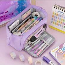 Pencil Case Ballpoint Pen Stationery Large Capacity Portable Storage Bag 901 - 藏蓝色 - 查看 8