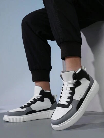 Men's High Top Casual Sneakers, Soft Comfort Breathable Sports Skateboard Shoes, Autumn/Winter