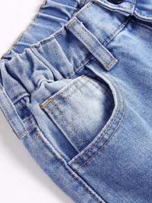 Tween Girls' Fashionable Distressed Flare Pants - Light Wash - View 4