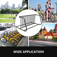Floor Bike Rack Stand, Grid Bike Rack Ground, 10-Bike Capacity Dual Sided Bicycle Storage Stand Floor Parking Stand For Garages, Stores, Schools & Universities Power Coated Steel - Black - View 7