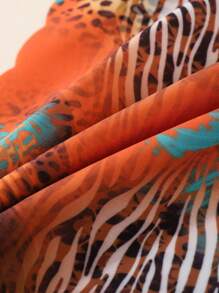 7 piezas Bragas de bikini sin costuras suaves con estampado de leopardo para mujer