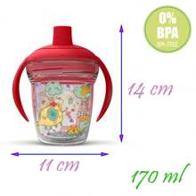 Baby Toddler Transition Cup With Handle 170 Ml Anti-Choke Valve Rigid Spout - Red - View 4