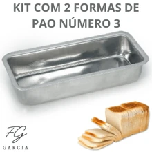 KIT COM 2 FORMAS DE PÃO NÚMERO 3 GRANDE EM ALUMÍNIO **A MAIOR DA SHEIN** - Cinza - Visão 1