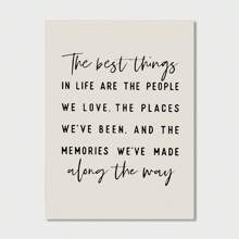 1幅“生活中最美好的事物”励志名言帆布海报 - 卧室、客厅和家庭办公室墙面装饰画，不含画框