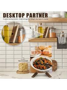 1pc Handmade Wooden Cookbook Stand, Rustic Farmhouse Recipe Book Holder For Kitchen Countertops And Cabinets! - Multicolor - View 9