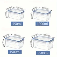 Cajas de almacenamiento de alimentos rectangulares con tapas selladas, contenedores organizadores de refrigerador, cajas de almuerzo