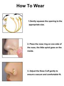 AVYRING 1pc Opal Faux Septum Ring, No Piercing Silver Fake Septum Ring Piercing, 8mm Clip On Septum Nose Ring,Clip On Tiny Faux Nose Hoop Piercing