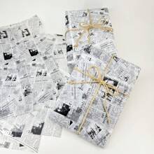 20x14 英寸（20 张）或 20x28 英寸（10 张）包装薄纸，英国风格报纸薄纸，适用于艺术、工艺品、花卉、生日、节日、派对装饰、礼品包装纸、DIY 情人节 - 黑與白 - 查看 9