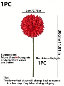 5/1pc Kunstmatige Bal, Chrysant, Geborduurde Bal, Bruiloftsdecoratie, Vaas voor Thuis, Decoratie, Eetkamer, Woonkamer, Slaapkamer, Bloemstuk op het Nachtkastje, Bruid Houdt Bloem, Pols Bloem, Borst Bloem Materiaal,