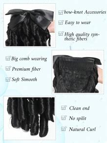 Perücken Pferdeschwanz Retro Prinzessin lockiger Pferdeschwanz mit Schleife Haaraccessoires Perücke Haarverlängerungen synthetische Haarverlängerungen Pferdeschwanz geeignet für Frauen