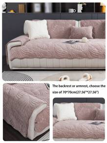 1 pièce Housse de coussin de canapé matelassée en peluche courte, brodée, convenant à toutes les saisons. Style anti-griffures de chat, antidérapante. Protecteur de canapé anti-animaux de compagnie pour canapés en L et 1/2/3/4 places (vendue individuellement)