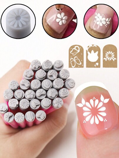 klimonla قلم طباعة الأظافر، أداة ختم القلم، حامل القلم، ومجموعة رأس سيليكون قابل للاستبدال، ختم الأظافر بطريقة القلم، مجموعة أدوات ختم الأظافر