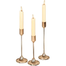 (3 stuks) Metalen kaarsenhouders, bureaudecoraties, rekwisieten voor diners bij kaarslicht, huwelijksjubileum, decoratie voor thuis en hotel, verjaardagscadeau, geschikt voor eettafel, bruiloft, restaurant, feest (kaarsen niet inbegrepen)