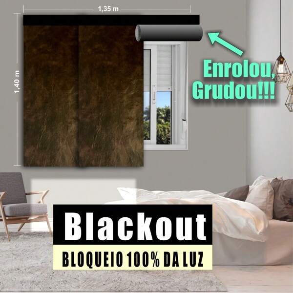 Persiana Cortina modular BLACKOUT 100% - COM ADESIVO