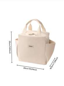 1pc 12L Lunch Bag For Women Men,Student, Corduroy Lunch Bag,Leakproof Insulated Soft Large Lunch Cooler Bag - Reusable Lunch Box For Office Work School Picnic Beach School Organizer Bags Teacher Storage Bags Classroom Bags Classroom Organizer Bags