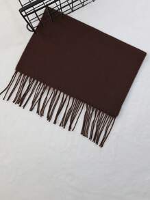 Solid Color Scarf, Unisex Knitted Tassels Warm Long Scarf Suitable For Boyfriend/Girlfriend, Autumn/Winter