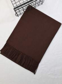 Solid Color Scarf, Unisex Knitted Tassels Warm Long Scarf Suitable For Boyfriend/Girlfriend, Autumn/Winter