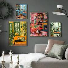 1pc Wall Arts Posters Optional Frame Animals In Bedroom Living Room Landscape Painting, Wall Decoration Home Decoration Canvas Art, Frameless ,Wall Art With Frame