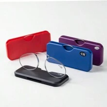 Nasenklemmen Lesebrille, ohne Bügel, Klargläser, portabler Kartengröße, unverzichtbar zum Lesen, kann an Handye angebracht werden, unisex