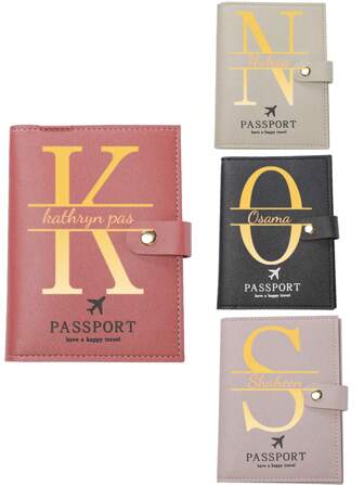 1pc Customizable Black Flight Letter Passport Case Cover, Outdoor Travel Essential Accessory For DIY Private Customization,Colorful,Cute,Adorable,Contracted,Funny,Kawaii,Y2K,Minimalist,Commuting,Business Casual,Basics,Custom,Personalized,Unique,Customized,Ideal Gifts For Him,Ideal Gifts For Her,Her,Family,Friends,Girlfriend,For Anniversaries,For Birthdays,For Holiday/ Vacation,For Outdoors/Outings/Travel/Hiking/Stadium/Sports/Climbing,For Business/Commute/Work/Office