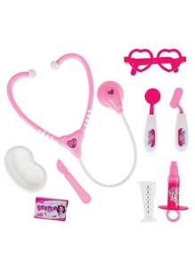 Children's Toy Doctor Kit 8 Pcs In Box - Pink - View 4