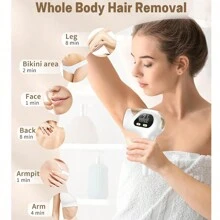 YTWO 男女脱毛仪，电动脱毛器，激光 IPL 脱毛，永久脱毛，光子美容仪，脱毛和平滑皮肤的双功能家用脱毛仪，IPL 脱毛，持久减少腋窝、背部、腿部、手臂、面部、比基尼线的毛发，9 个可调节级别，适合女性和男性的家用全身护理，是送给女性毕业典礼、新娘派对的绝佳礼物 - 查看 6