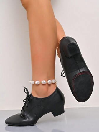 Unisex Latin Dance Shoes, Black Ballroom Dance Shoes For Teens And Adults, Soft Bottom Indoor Practice Shoes For Foxtrot And Waltz Performances