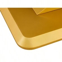 A Modern Minimalist Dining Table. Imitation Marbled Glass Tabletop. Gold MDF Table Legs For Kitchen And Living Room - 黃金如圖 - 查看 17