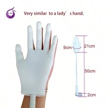 1 Peça Mão de Prática + 50 Unhas Postiças para Unhas Acrílicas, Mão de Prática em Silicone para Unhas, Dicas de Unhas Nunca Caem, Manequim de Mão Falsa para Prática de Unhas, Mão de Manequim de Prática Flexível com 100 Peças de Dicas de Unhas