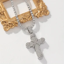 1 st. Stijlvolle Bling Bling Kristallen Hanger Ketting, Geschikt voor Zowel Mannen Als Vrouwen, Geweldig Voor Dagelijks Gebruik Of Cadeau