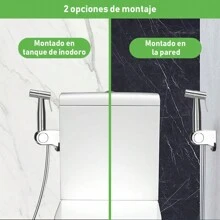 SSGP Bidé Rociador Inodoro Baño,Bidet Pulverizador,Regadera Inoxidabl A Prueba Fugas,Juego de Rociador de Bidé de Mano con Soporte Ducha,Bidé Mano Pulverizador,Manguera Ducha 1.5m - Plateado - Ver 5